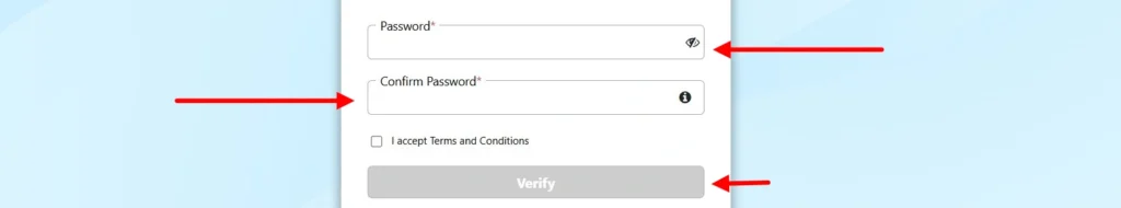 picture showing that enter password and click on verify